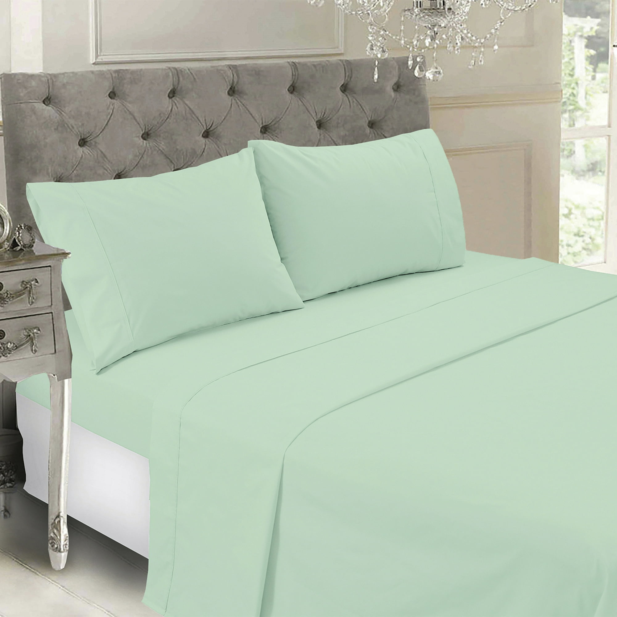 Mallorca - Juego De Sábanas T144 Lisa Esmeralda 1,5 Pzas