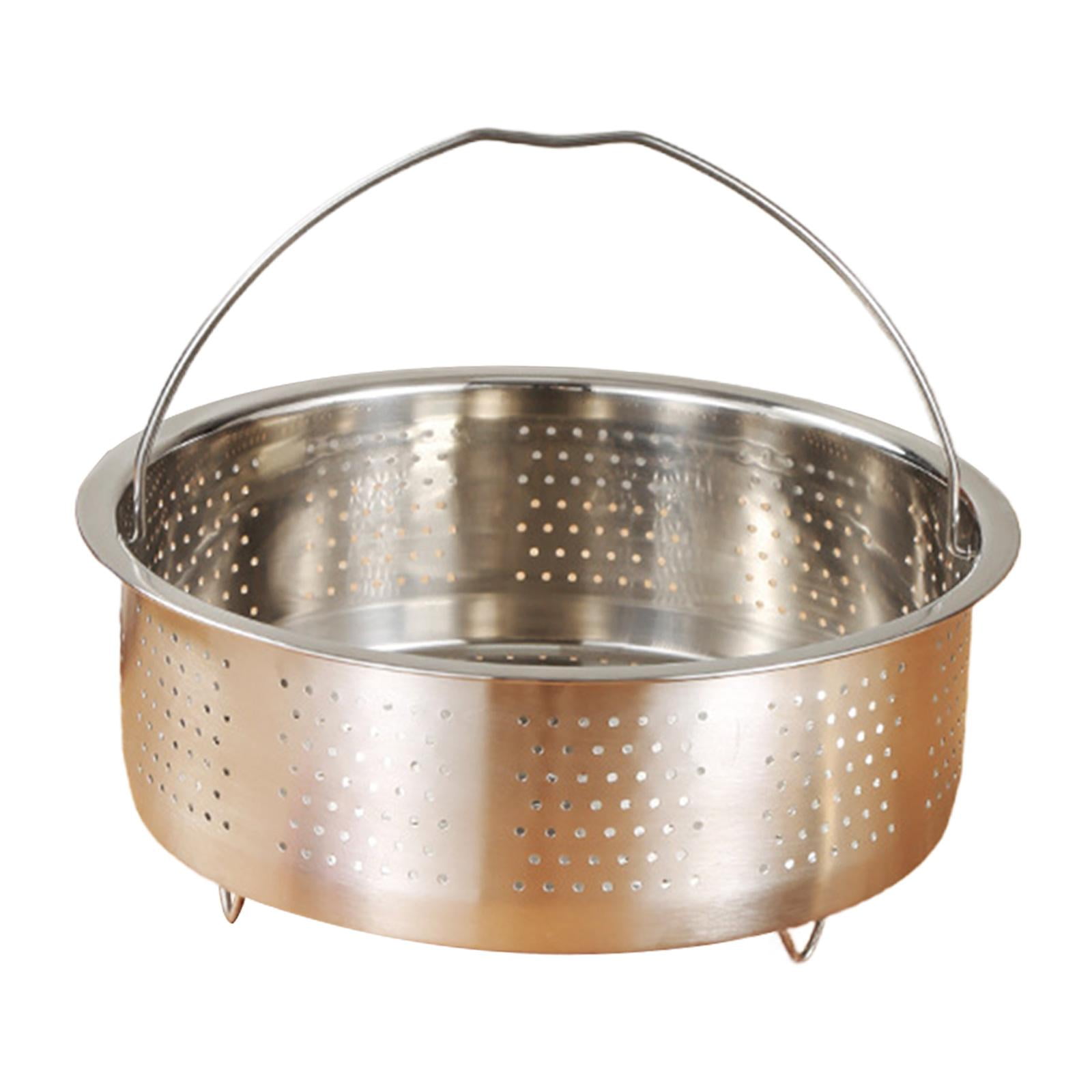 Magideal - Cesta Vaporera De Acero Inoxidable, Olla Arrocera, Rejilla Humeante Con Mango, Accesorios De Cocina, Inserto Vaporizador Para Albóndigas, Pollo 22x95 Cm