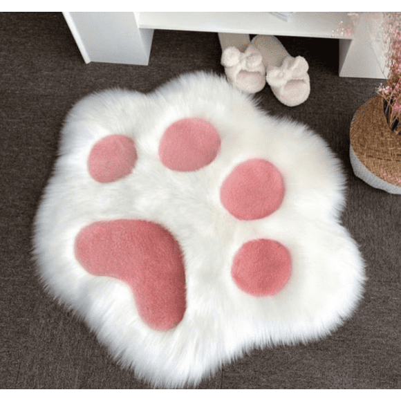 Alfombra Peluda Con Diseño De Huellita