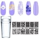 thumbnail image 4 of Juego de estampadores de uñas, 10 piezas, kit de raspadores y estampadores de uñas para manicura francesa, para estampado de uñas, 8 cabezales de estampador, 1 estampador, 1 raspador, para placas de e, 4 of 7