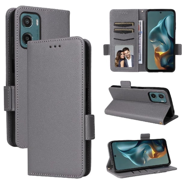 Funda Cartera para Motorola MOTO G05 4G Tapa Flip con Ranuras y Soporte Gris