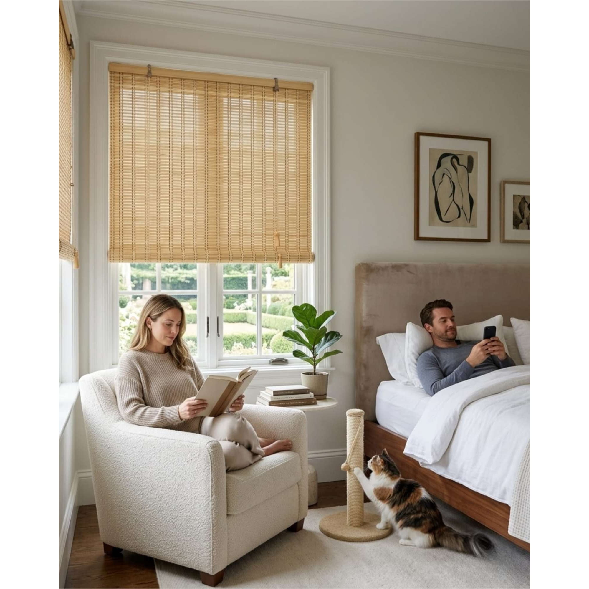 Decoideasemispa - Pack 2 Cortinas 150x180cm Roller De Bambu De Alta Calidad