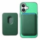 thumbnail image 1 of Funda de Cuero Magnética con Tarjetero para iPhone 16 Cubierta Delgada Verde, 1 of 5