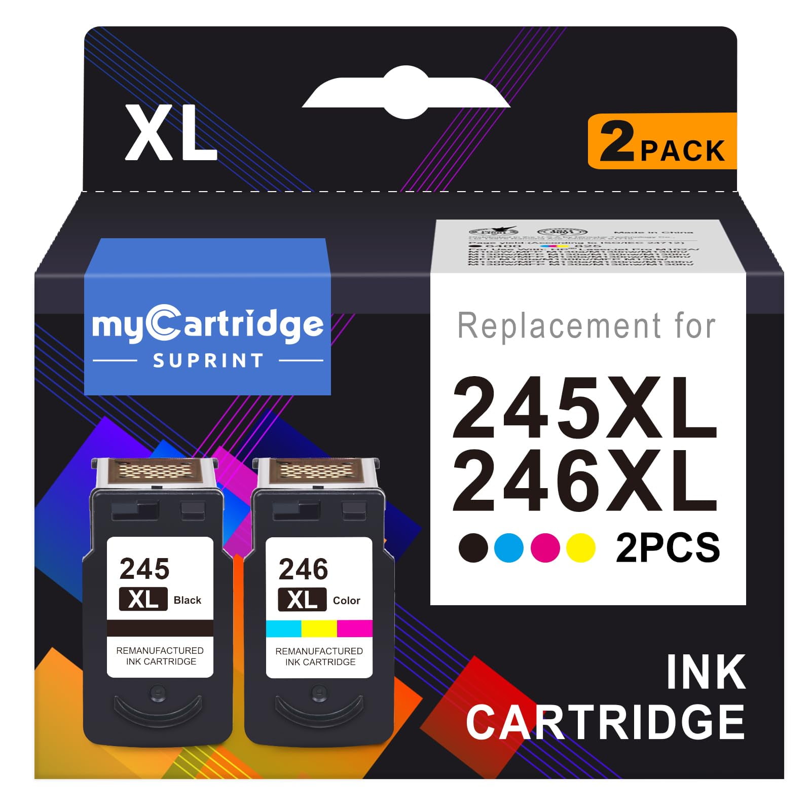 Mycartridge Suprint - Cartucho De Tinta 245xl Pg 245 Cl 246 Para Canon
