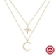 thumbnail image 1 of Collar Doble Capa Estrellas Y Luna Plata 925, 1 of 3