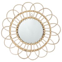 Magideal - Espejo Para Pared, Espejo De Pared De Flores De Ratán, Decoración Para Hogar, Arte De Pared Colgante Decorativo Para Sala De , Dormitorio,