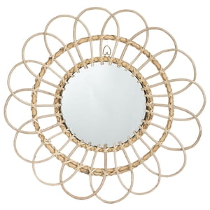 Magideal - Espejo Para Pared, Espejo De Pared De Flores De Ratán, Decoración Para Hogar, Arte De Pared Colgante Decorativo Para Sala De , Dormitorio,