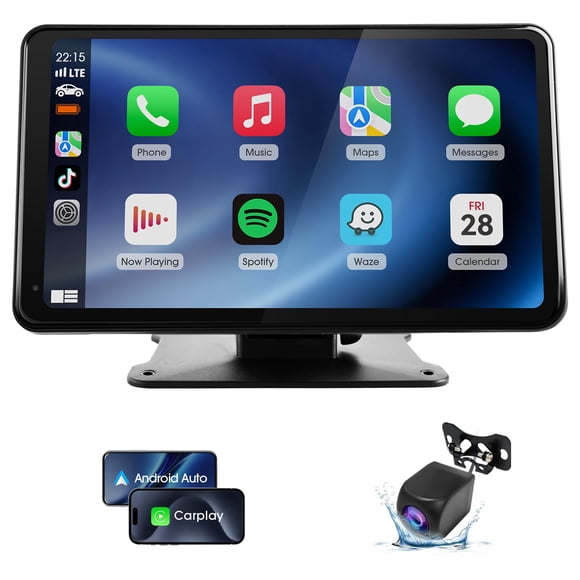 Estéreo de coche Haudio 7" CarPlay/Android Auto con cámara 1080P