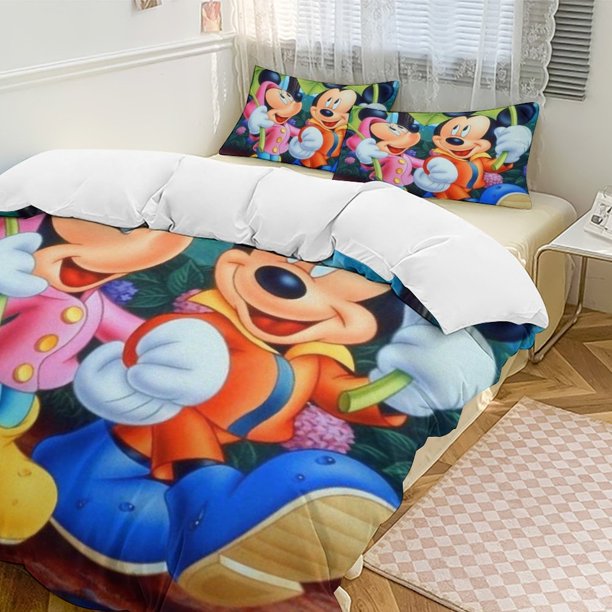 Minnie MouseCartoon Collection 3-Piece Comforter Set, Personalized Bedding Decor for Kids And Teens Bed Sheets