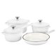 thumbnail image 1 of Juego de Cocina Basque de 7 Piezas de Hierro Fundido Esmaltado Blanco, 1 of 6
