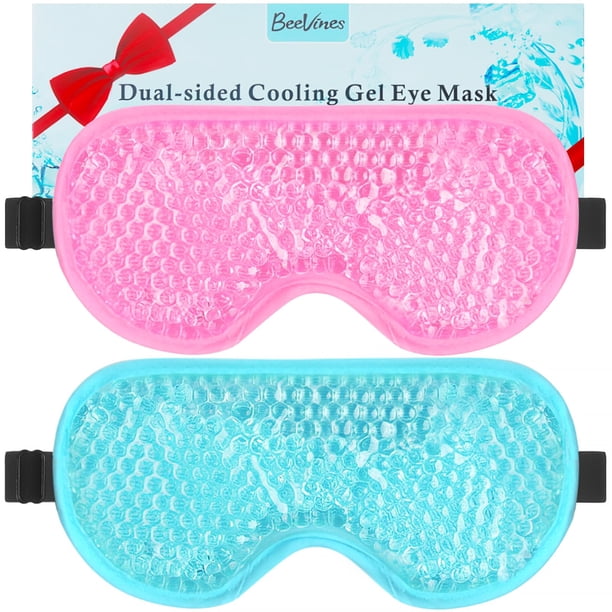 Máscara de gel para ojos BeeVines Cooling Ice, paquete de 2 unidades, para ojos hinchados