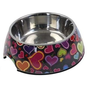 Mascan - Plato Melamina Motivo Redondo Negro Talla M Perro