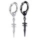 thumbnail image 2 of 2x Pendientes Largos De Acero Inoxidable Pendientes Largos Negros + Plateados, 2 of 5