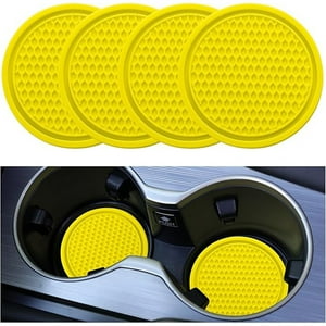 Veat00L - Posavasos Para Automóviles, 4 Posavasos Antideslizantes Universales Incrustados En La Decoración Interior Del Automóvil, Diseño De Red De Colmena De Material Preferido, Listo Para Usar