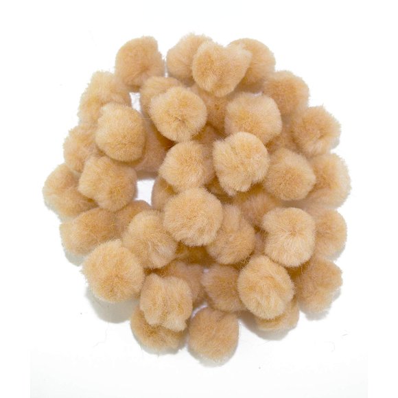 Pompones de acrílico beige de 1,3 cm Art Cove – 100 piezas