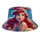 thumbnail image 1 of Mi Pequeña Sirena Princesa Ariel Sombrero bucket para adultos, gorra de protección solar, sombrero de pescador plegable para viajes al aire libre, pesca y actividades de verano, 1 of 6