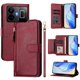 thumbnail image 2 of Funda tipo cartera para Realme GT Neo5 SE 5G con bolsillo con cremallera, tarjetero, soporte, correa para la muñeca y tapa de cuero Rojo, 2 of 5