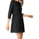 thumbnail image 4 of Vestido Camisero de Mujer INSPIRE CHIC Manga 3/4 Botones Abajo Mini Vestidos Negro XL, 4 of 7