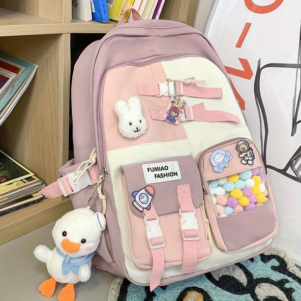 Be Trendy and Stylish with this Kawaii Colorblock Student Schoolbag!