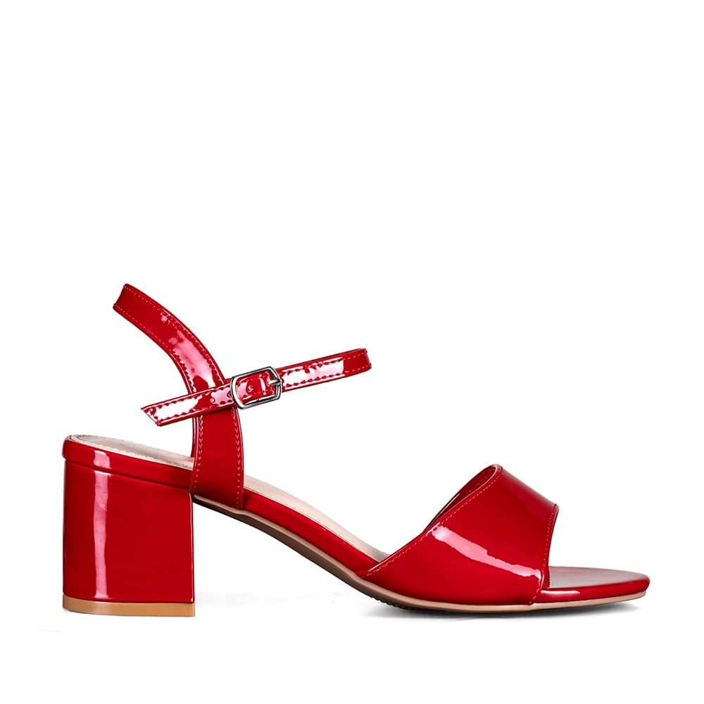 Sandalia Casual Taco Roja Mujer Weide Gh64