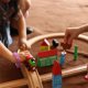 thumbnail image 4 of Set de tren de madera SainSmart Jr. para niños pequeños con rieles de doble cara, 4 of 7