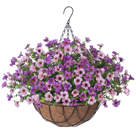 Cesta colgante de flores de seda artificial INXUGAO Daisy