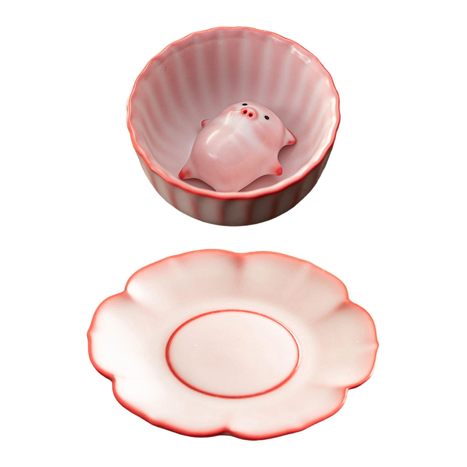 Bothyi - Juego De Taza Y Platillo De Té De Cerámica, Vajilla Tradicional De Kungfu, Adorno Para Taza De Té