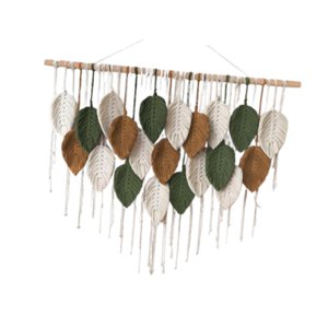 Bothyi - Gran Macrame Wall Hanging Craft Tassel Macrame Para Nursery Dorm Living Room 15 Hojas Estilo B