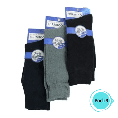 Genérico - Pack 3 Calcetines Soquete Térmico Soft Hombre