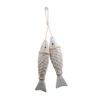 Magideal - Decoración De Peces De Madera, Escultura De Peces, Decoración Del Hogar, Decoración De Peces Náuticos Rústicos Vintage, Adorno Colgante De Pared De
