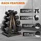 thumbnail image 4 of Set de Mancuernas Fitvids 45 kg Recubiertas de Goma con Soporte, 4 of 7