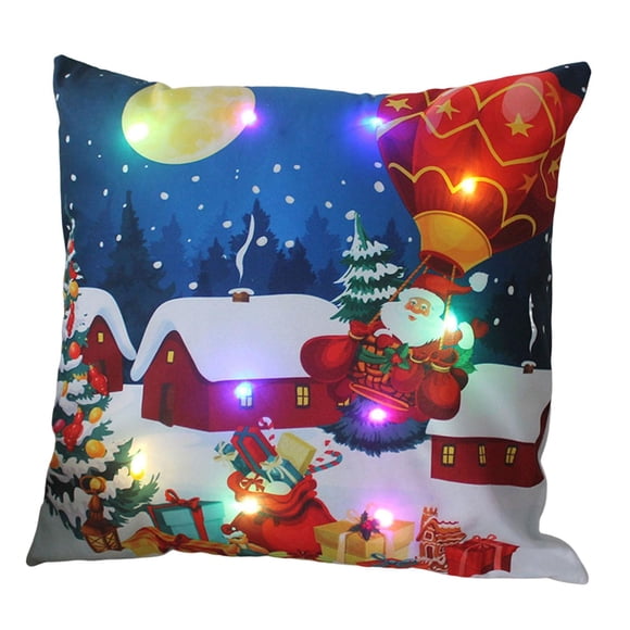 Funda De Almohada Navideña Funda De Almohada Funda De Luz LED Hogar Sala De Estar Estilo C
