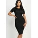 thumbnail image 1 of Vestido Midi Ajustado De Canalé Negro, 1 of 6