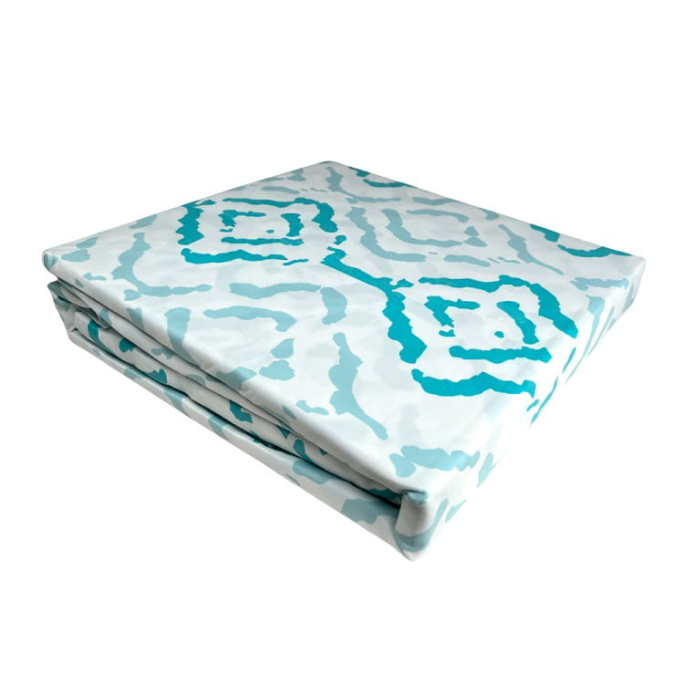 Doral - Sábanas Micro Piel Durazno 2 Plazas Siluetas Verde Petróleo