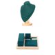 thumbnail image 2 of 2 Uds Soporte De Exhibición De Joyería Organizador Busto De Madera Soporte De Cadena Verde, 2 of 2