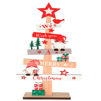 Wakeshome - Adorno De Navidad Arbolito De Madera Con Nomo 30*10Cm - Madera