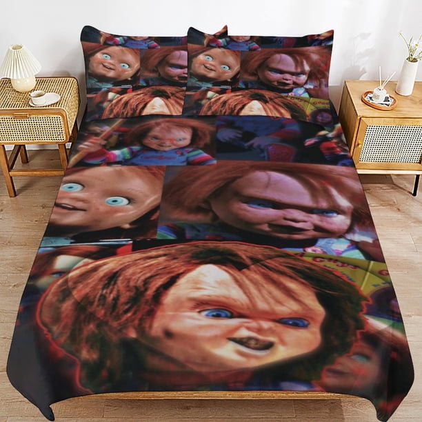 Bride of Chucky Bedding Set Duvet Cover Comfortable and Lightweight Cartoon Bedding 3 Piece Bed Set