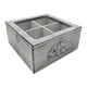 thumbnail image 1 of Caja De Te Porta Te Caja Para El Te Gris 4 Divisiones, 1 of 8
