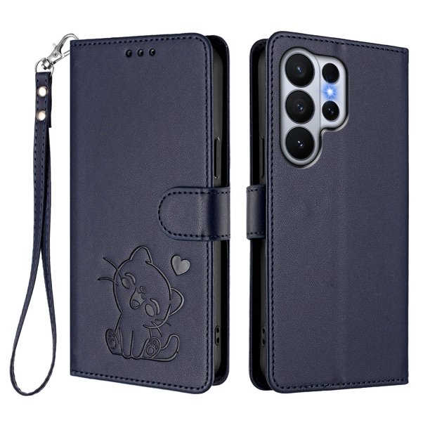 Funda de Gato tipo Libro para Samsung Galaxy S26 Ultra, Azul