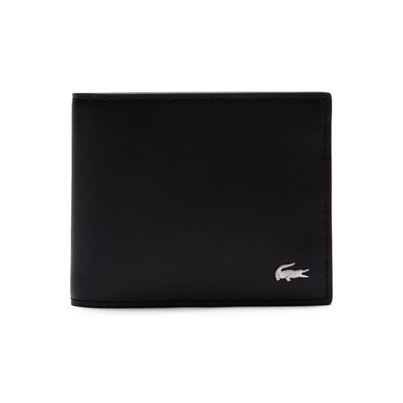 Billetera Lacoste Fitzgerald pequeña de piel negra para hombre