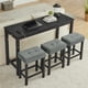 thumbnail image 3 of 59 Inch Bar Table, Dining Table, Sofa Table with Power Outlet, 3 Upholstered Stools, 4 Piece Bar Table and Chair Set for Living Room, Dining Room, Kitchen, 3 of 3
