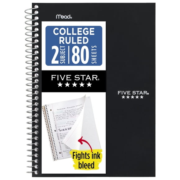 Cuaderno de espiral Five Star 15 cm 80 hojas negro