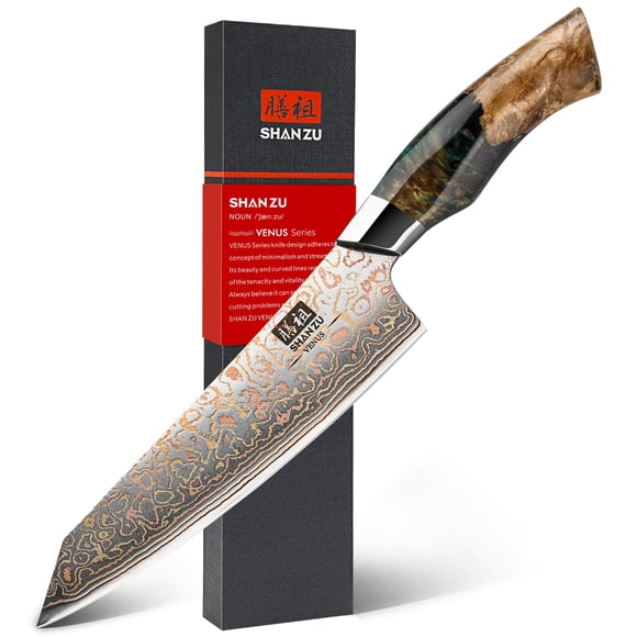 Cuchillo de Cocina SHAN ZU Venus Damasco de 33 Capas 20 cm