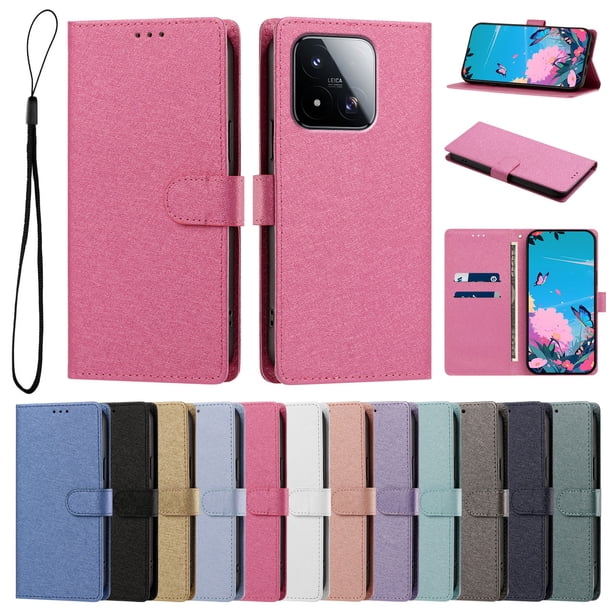 Cartera para Xiaomi 17 Max con Soporte y Correa, Rojo Rosa