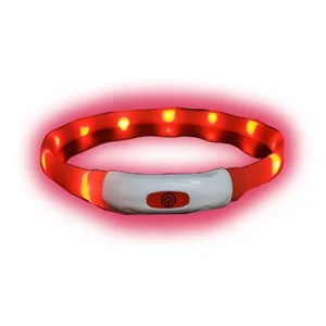 Center Web - Collar Led Para Perro Recargable 35 Cms Rojo