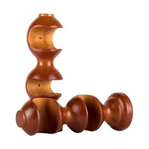 Metalhsa - Pack 2 Unidades Soporte Doble De Madera Chocolate 19/28 Mm