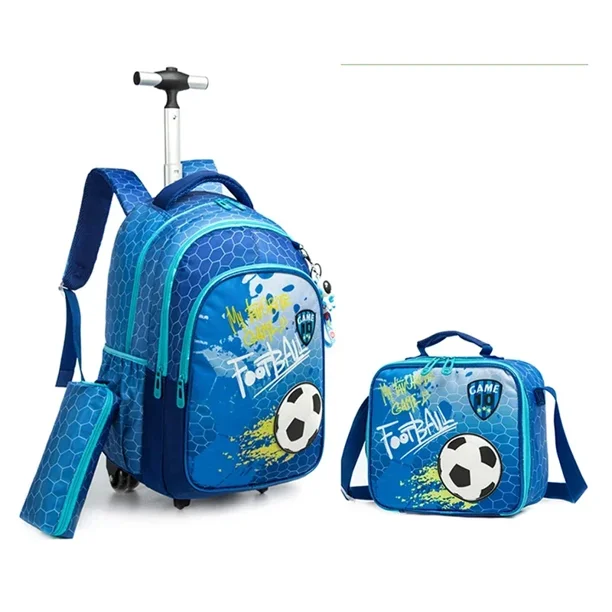 Children School Rolling Backpack Bag Wheeled Backpack for Boys School Trolley Bag Wheels Kids Travel Luggage Trolley Bag Set