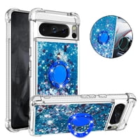 Foxdock - Funda Para Google Pixel 8 Pro Con Brillo Líquido, Protección Completa Y Soporte De Anillo Giratorio