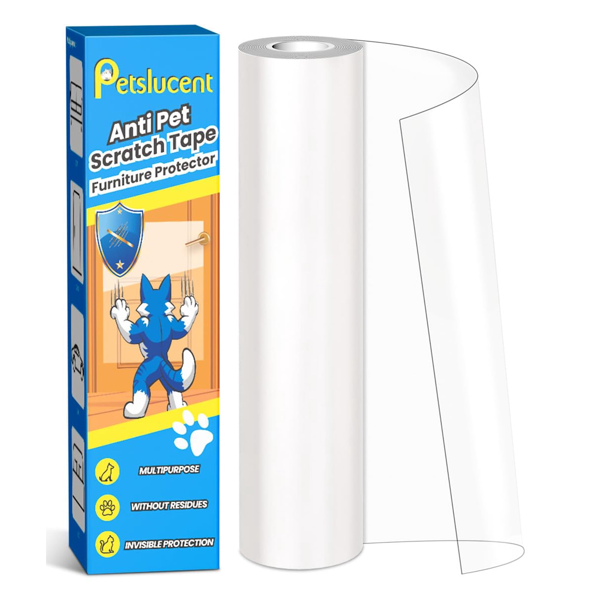 Protector De Muebles Para Mascotas Petslucent, Cinta Antiarañazos Para Gatos, 300 X 20 Cm