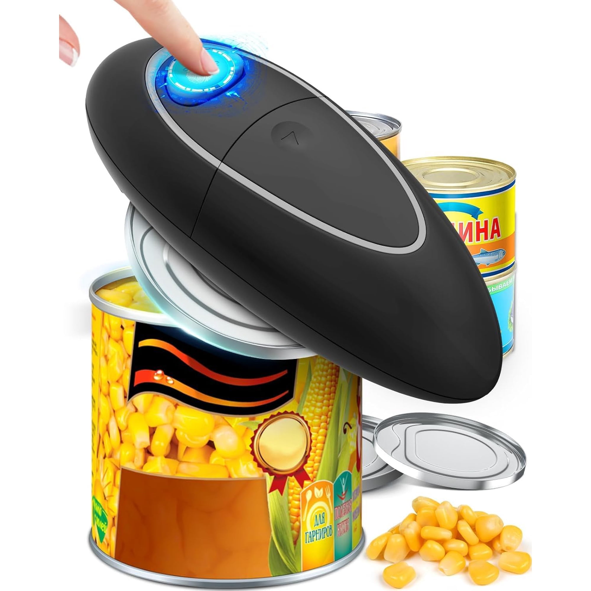 Abrelatas Eléctrico Kitchenmuh One Touch Para Personas Mayores Con Artritis